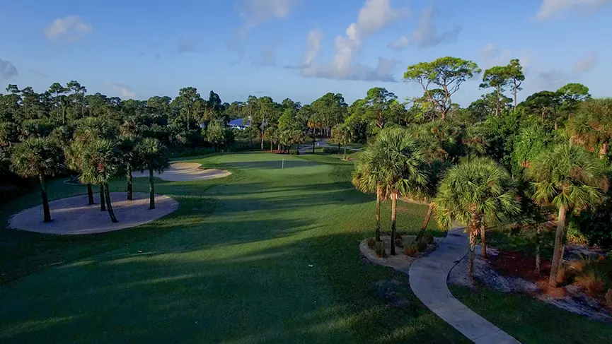 Hole #18 on the Dunes Course at Sandridge Golf Club