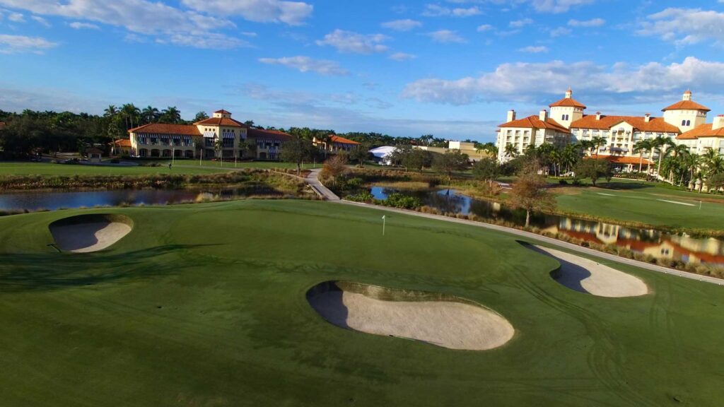 The 9th green on the Gold Course at Tiburon Golf Club