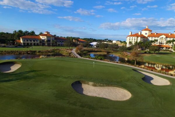 The 9th green on the Gold Course at Tiburon Golf Club