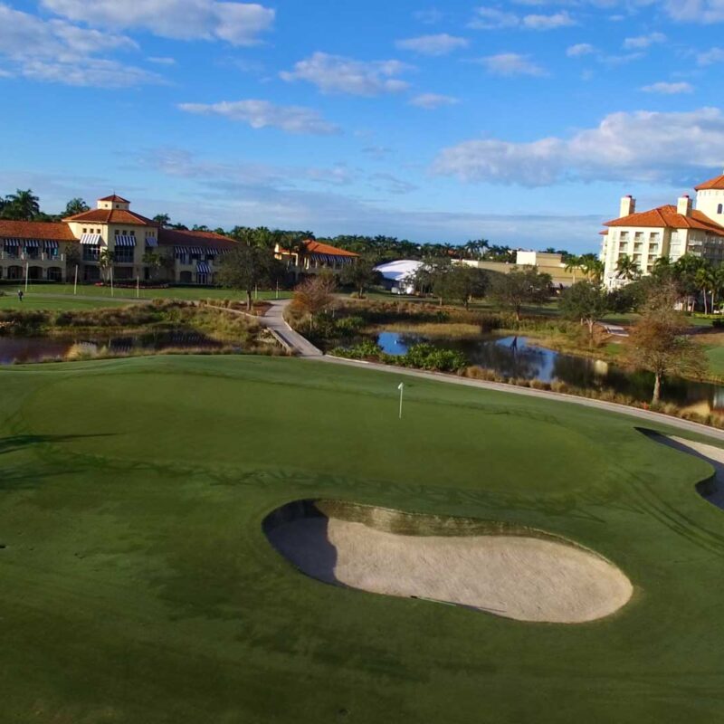 The 9th green on the Gold Course at Tiburon Golf Club