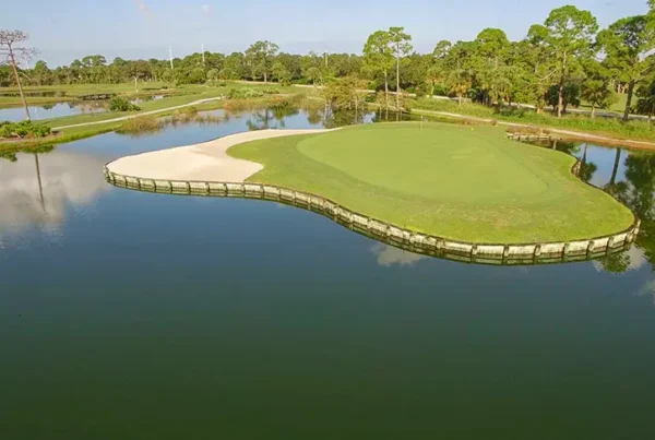 Hole #14 on the Lakes Course at Sandridge Golf Club